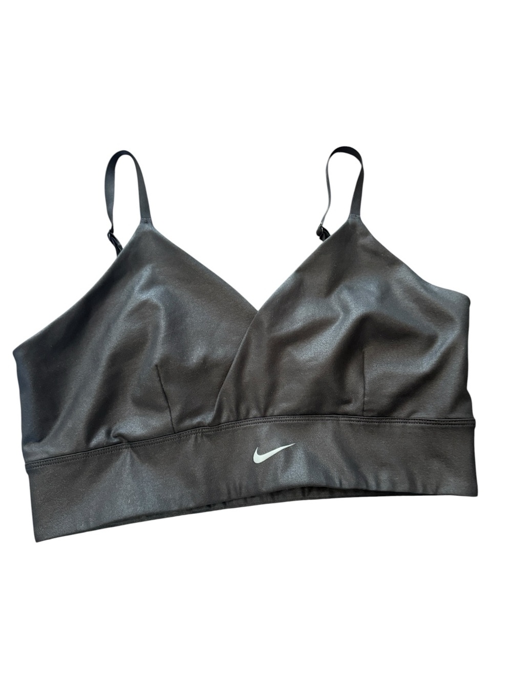 Nike black shimmer, cross over, Jog Bra with Adjustable Straps, size XL